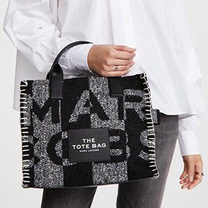 Marc Jacobs Small Traveler Tote in Black & White Tweed